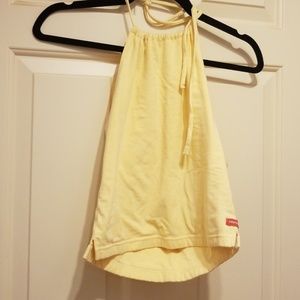 American eagle outfitters cropped yellow halter
